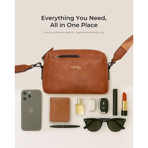 Small Vegan Leather Crossbody Purse Women Organizer Wallet Travel - Picture 3 of 7